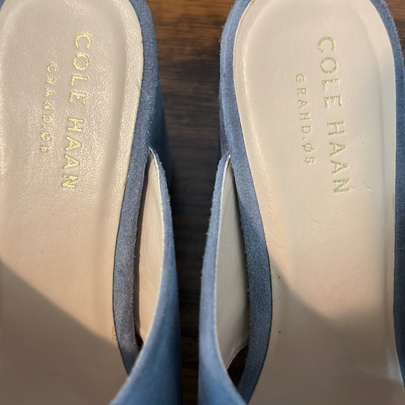 NEW COLE HAAN Gabby sandals mules 5B light blue. Crisscross Straps, Block Heel. - Picture 3 of 9